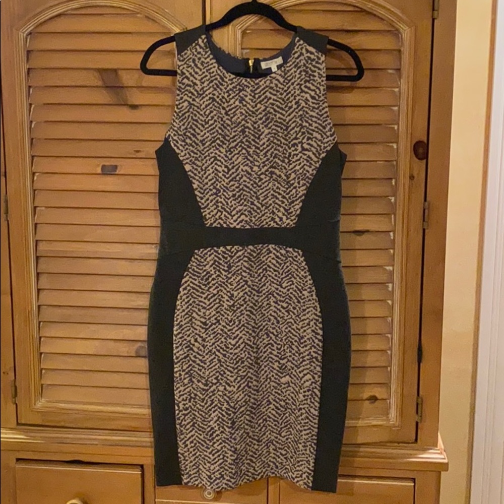Westin BodyCon dress sz M grey tan zebra NWT WOW!